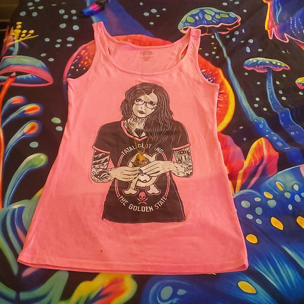 Pink fatal brand tank top size medium